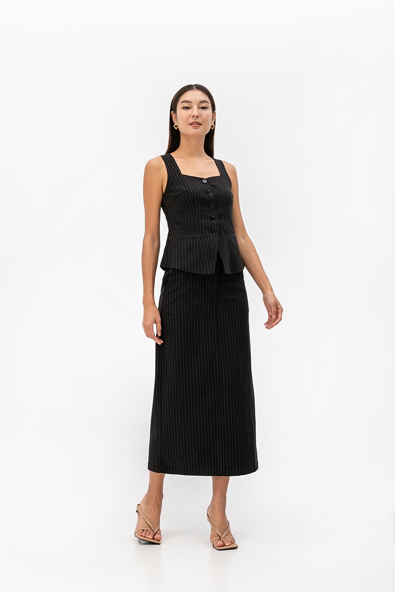 TARYN PIN STRIPE VEST TOP