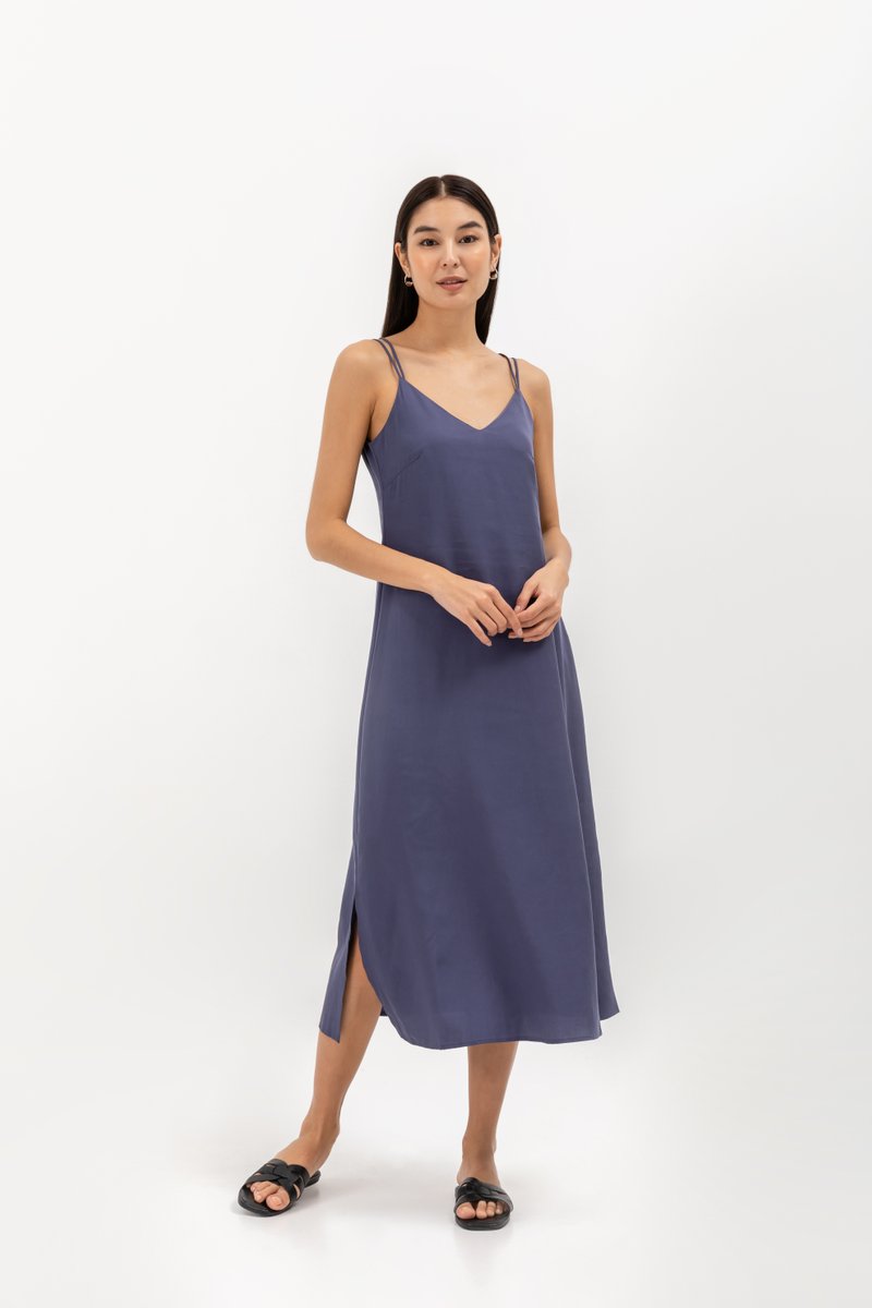 MACIE STRAPPY BACK TENCEL MIDI DRESS