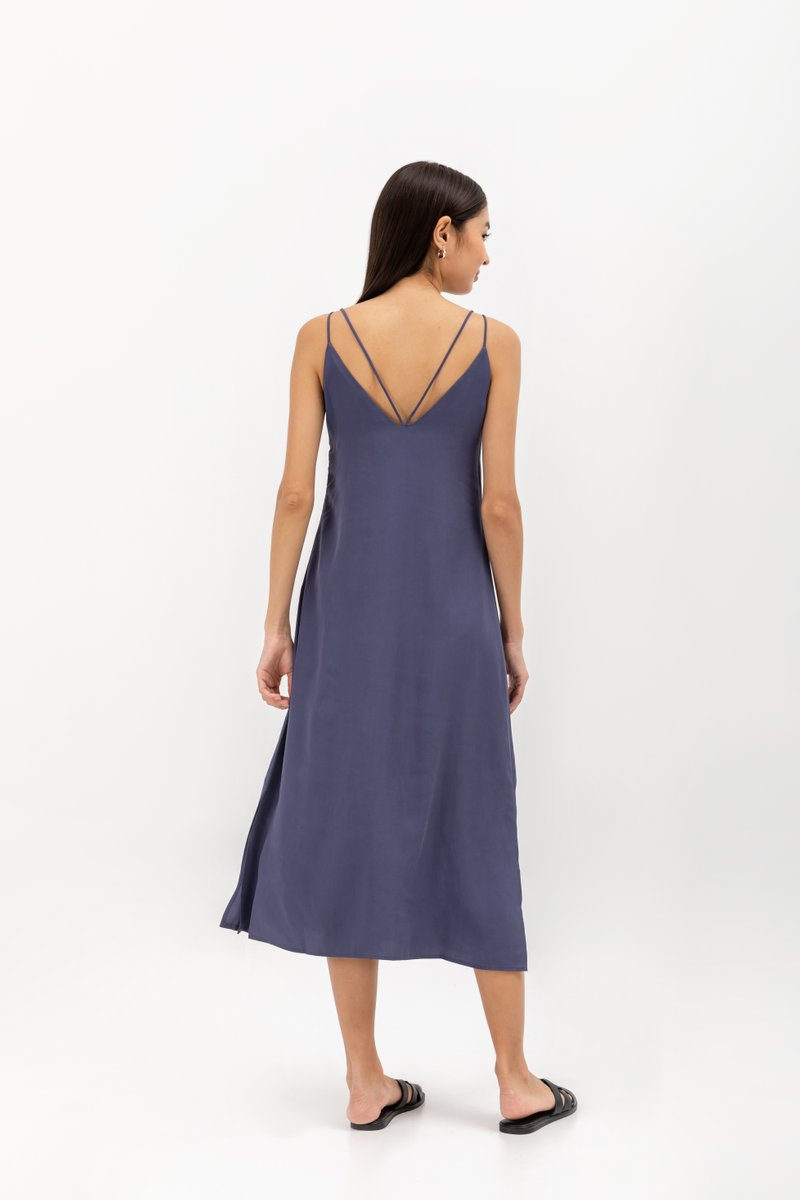 MACIE STRAPPY BACK TENCEL MIDI DRESS