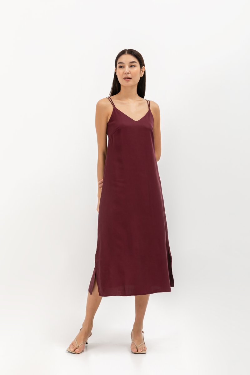 MACIE STRAPPY BACK TENCEL MIDI DRESS