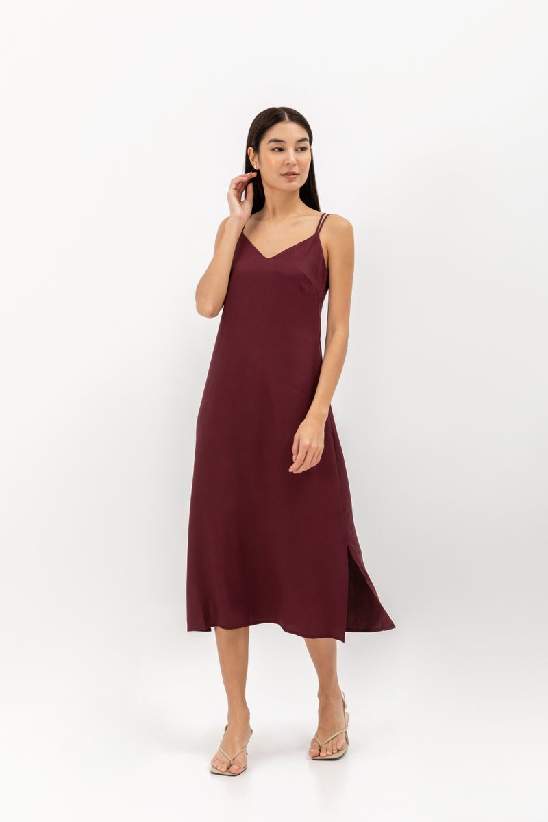 MACIE STRAPPY BACK TENCEL MIDI DRESS