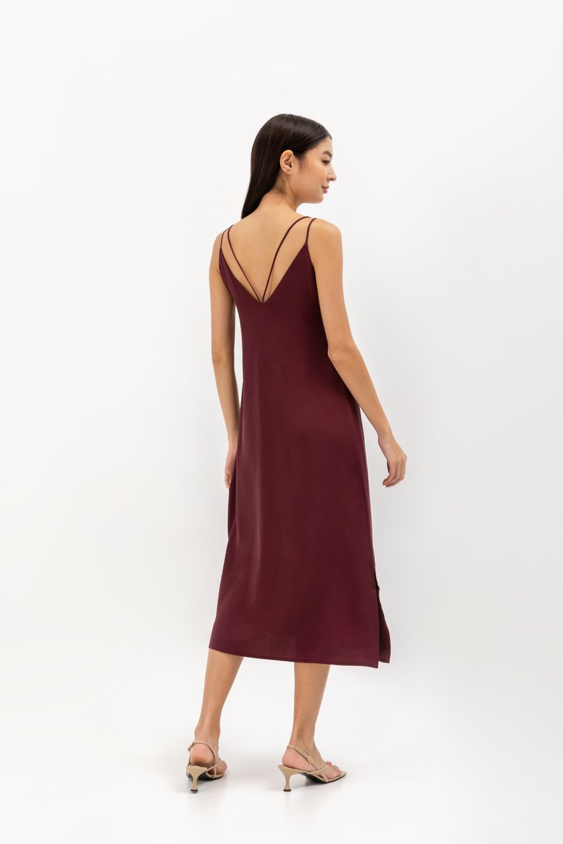 MACIE STRAPPY BACK TENCEL MIDI DRESS