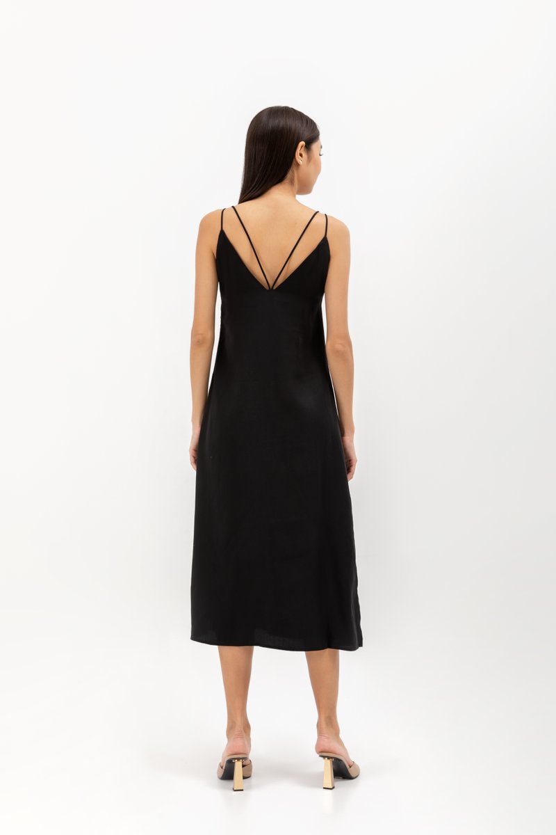 MACIE STRAPPY BACK TENCEL MIDI DRESS