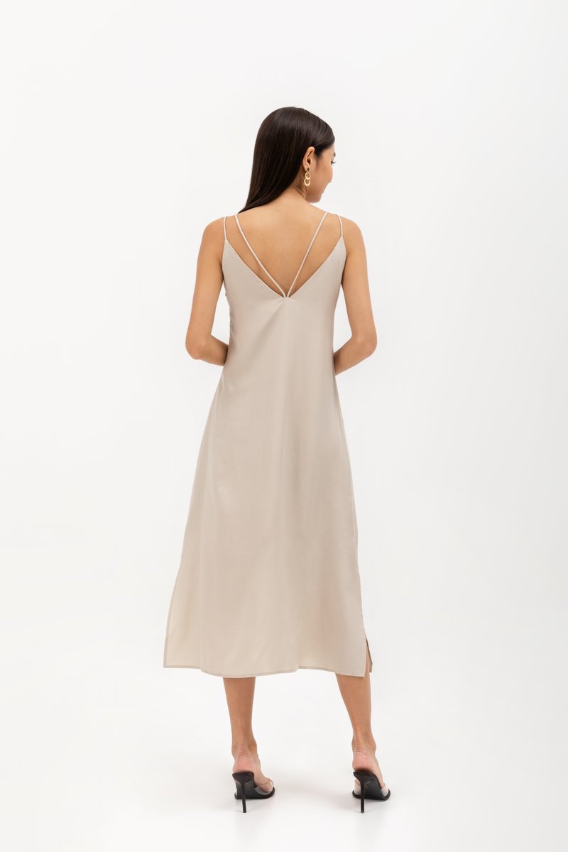 MACIE STRAPPY BACK TENCEL MIDI DRESS