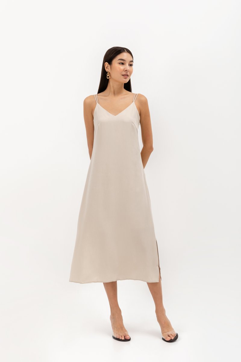 MACIE STRAPPY BACK TENCEL MIDI DRESS
