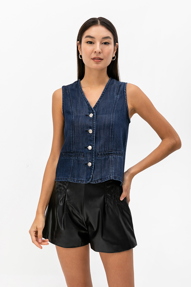 NIKOLAS DENIM VEST TOP