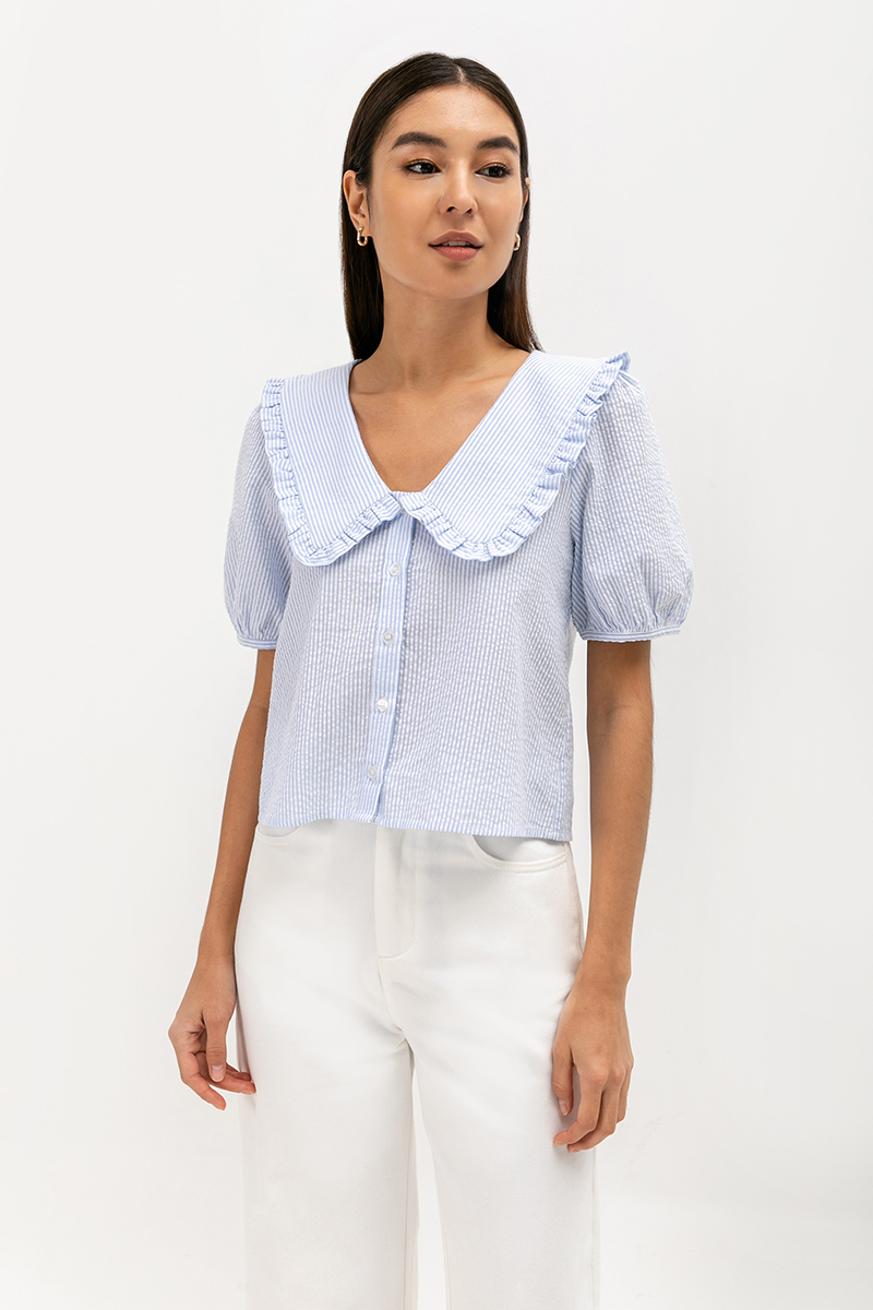 EDALENE PETER PAN COLLAR TOP