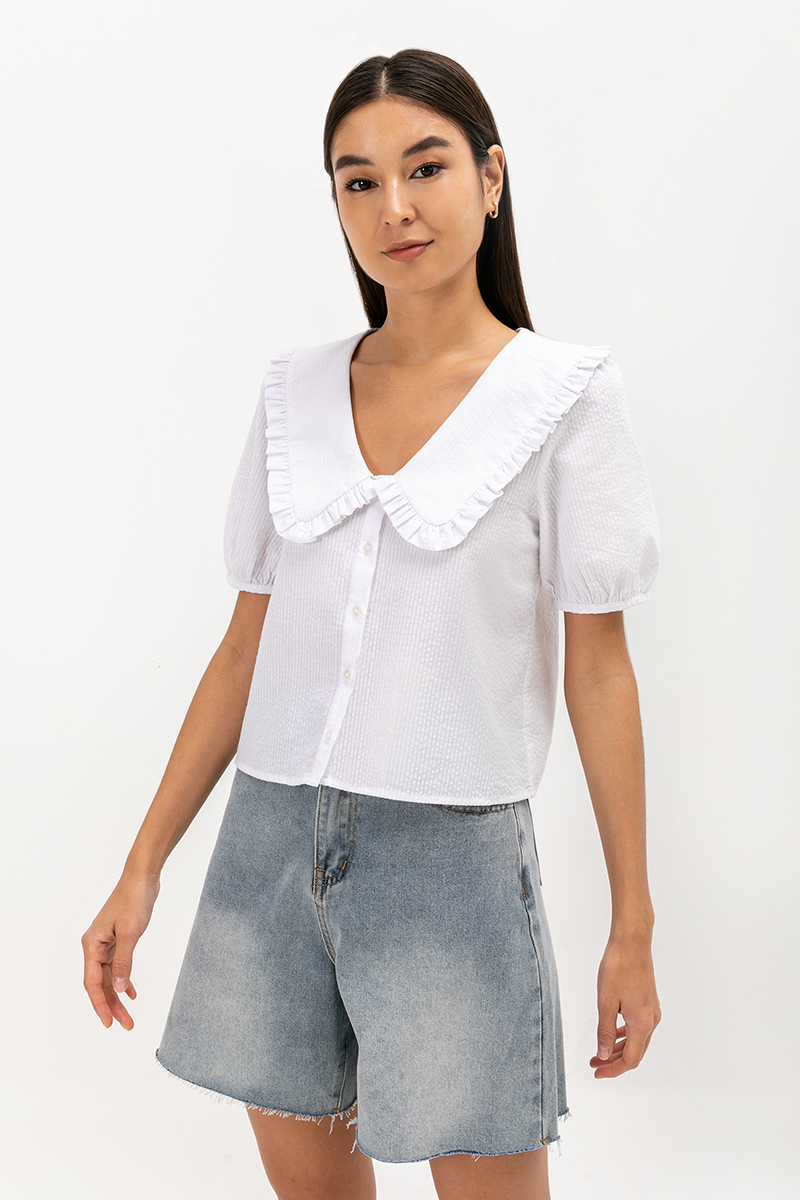 EDALENE PETER PAN COLLAR TOP