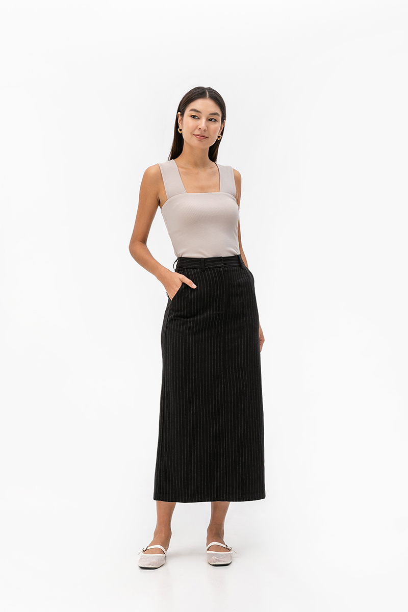 MARGOT PIN STRIPE PENCIL SKIRT