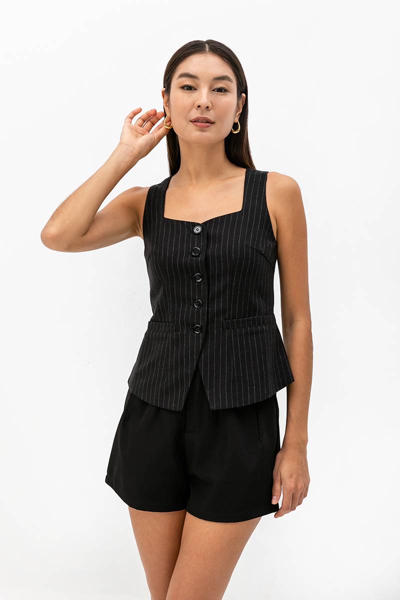 TARYN PIN STRIPE VEST TOP