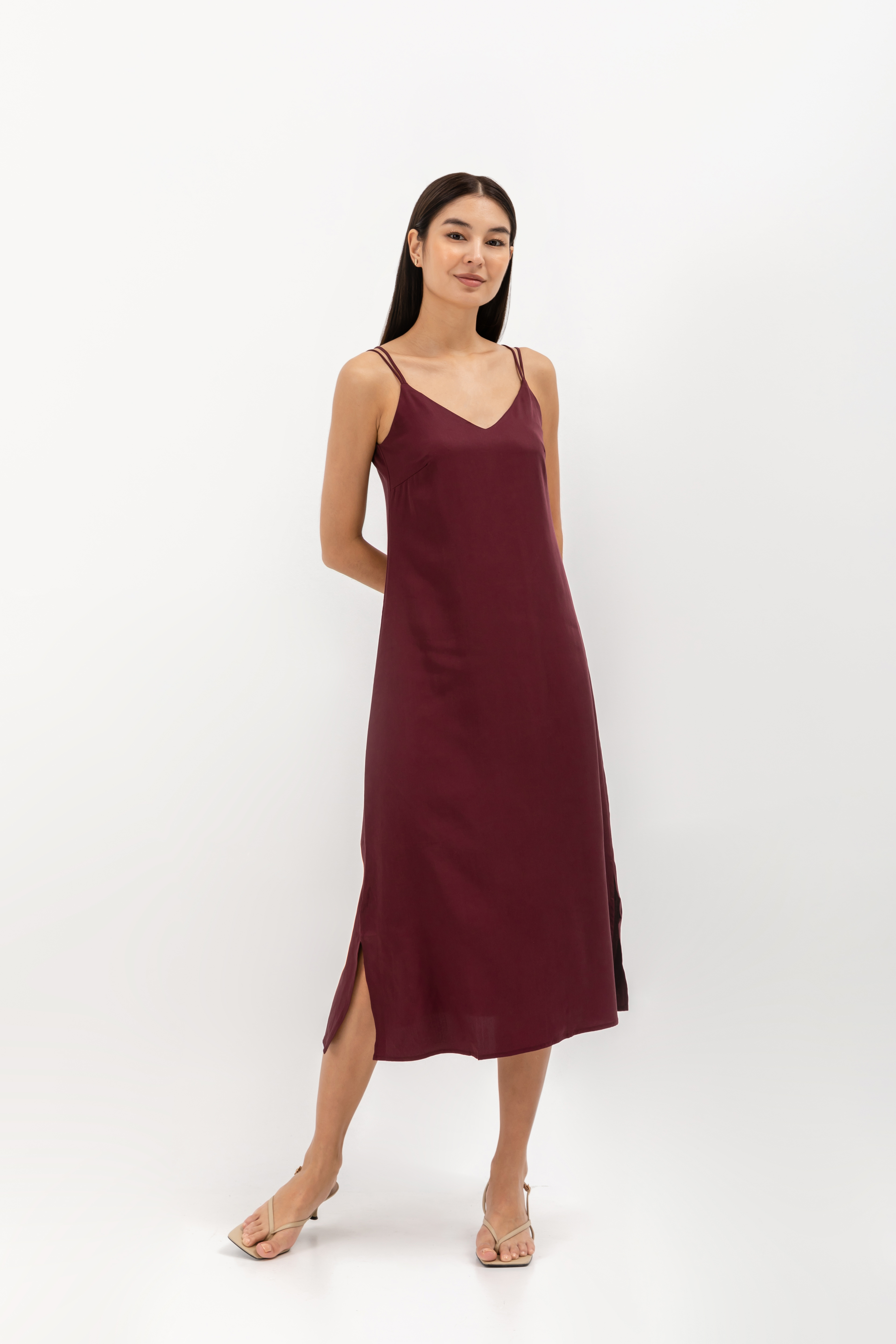 MACIE STRAPPY BACK TENCEL MIDI DRESS