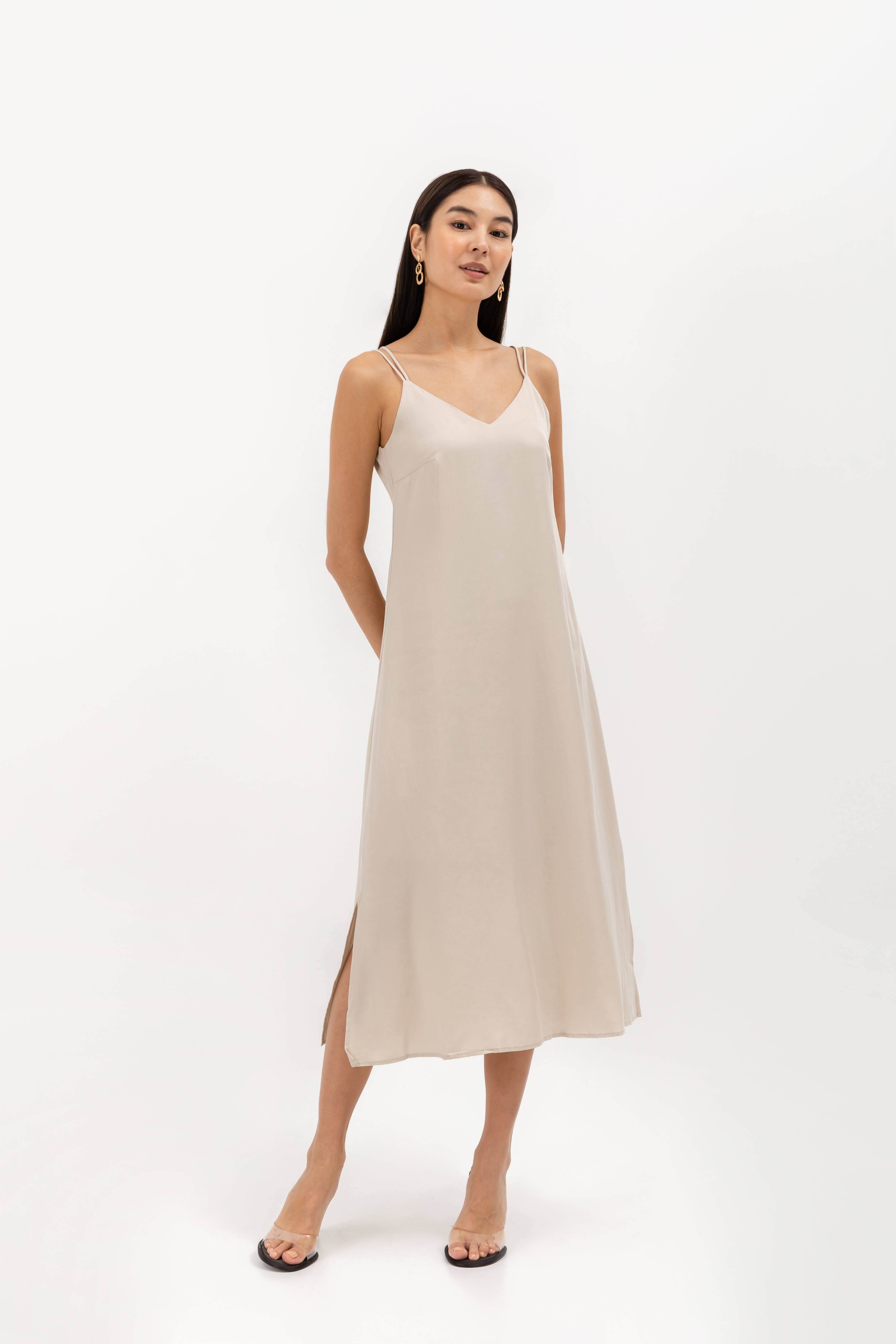 MACIE STRAPPY BACK TENCEL MIDI DRESS