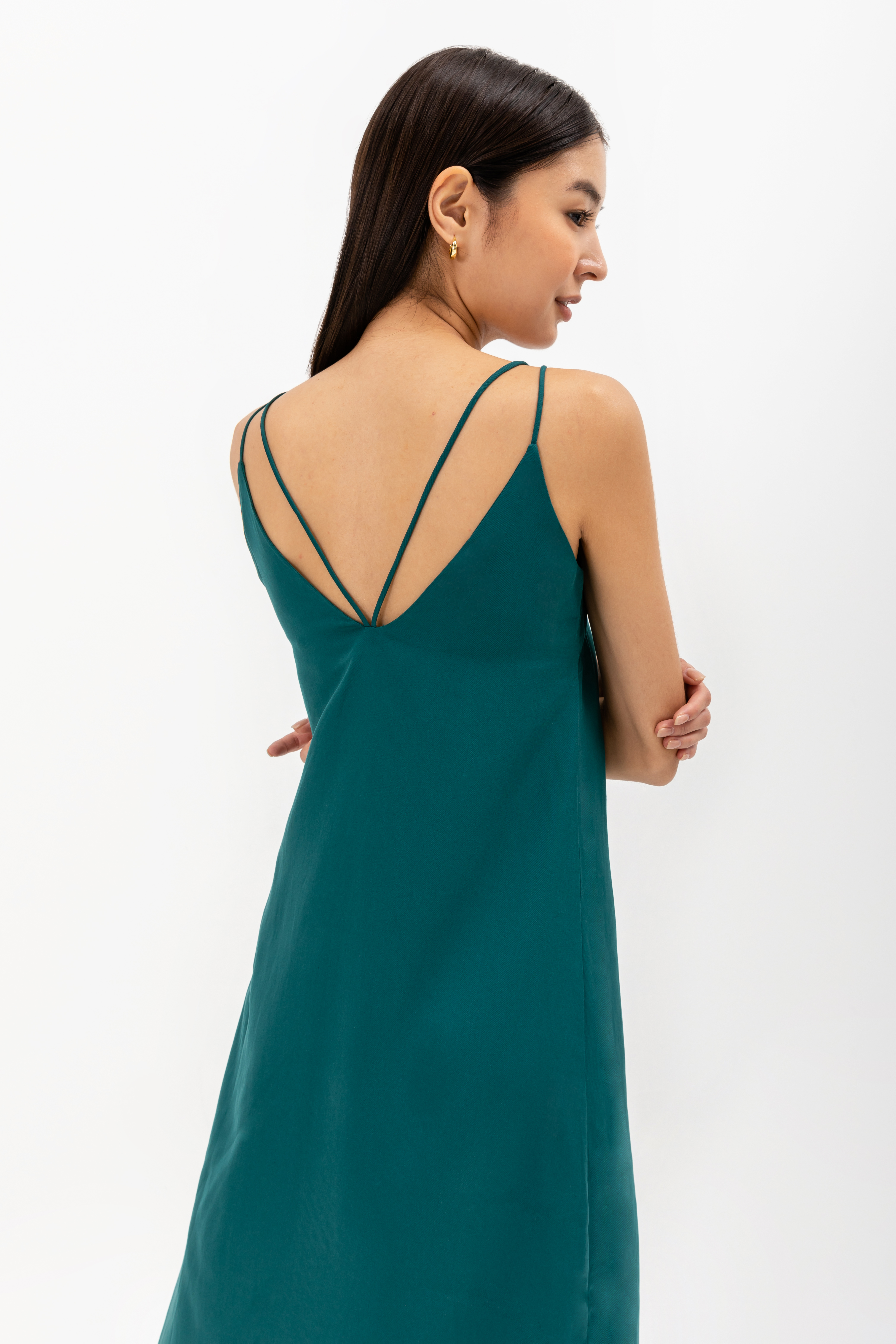 MACIE STRAPPY BACK TENCEL MIDI DRESS