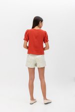 ELISABETTA COTTON PUFF SLEEVE TOP