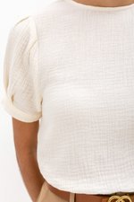 ELISABETTA COTTON PUFF SLEEVE TOP