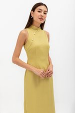 NIKA TWEED MIDI CHEONGSAM W PEARL BUTTONS