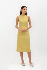 NIKA TWEED MIDI CHEONGSAM W PEARL BUTTONS