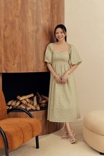 KHARI PRINTED PUFF SLEEVE DRESS KHARI PRINTED PUFF SLEEVE DRESS