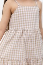 SOREN CHECKERED KIDS CAMI DRESS