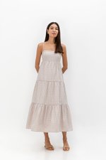 LUCIA CHECKERED TIERED DRESS