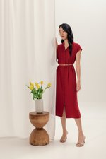 AISLING TEXTURED BUTTONDOWN MIDI SHIRT DRESS