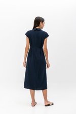 AISLING TEXTURED BUTTONDOWN MIDI SHIRT DRESS