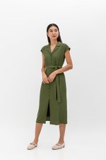 AISLING TEXTURED BUTTONDOWN MIDI SHIRT DRESS