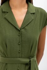 AISLING TEXTURED BUTTONDOWN MIDI SHIRT DRESS