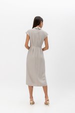 AISLING TEXTURED BUTTONDOWN MIDI SHIRT DRESS