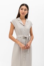 AISLING TEXTURED BUTTONDOWN MIDI SHIRT DRESS