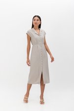 AISLING TEXTURED BUTTONDOWN MIDI SHIRT DRESS