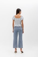 CLEMENTINE RUCHED PEPLUM TOP