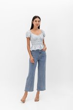 CLEMENTINE RUCHED PEPLUM TOP