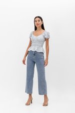 CLEMENTINE RUCHED PEPLUM TOP