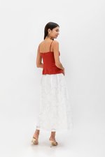 YASMINE RUCHED CAMI LINEN TOP