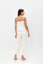 YASMINE RUCHED CAMI LINEN TOP