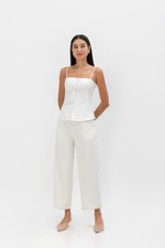 YASMINE RUCHED CAMI LINEN TOP