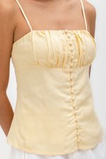 YASMINE RUCHED CAMI LINEN TOP