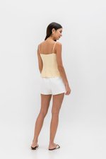 YASMINE RUCHED CAMI LINEN TOP