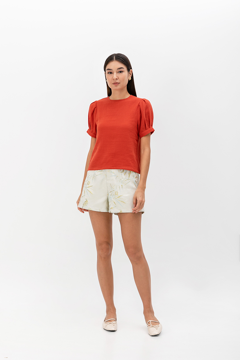 ELISABETTA COTTON PUFF SLEEVE TOP