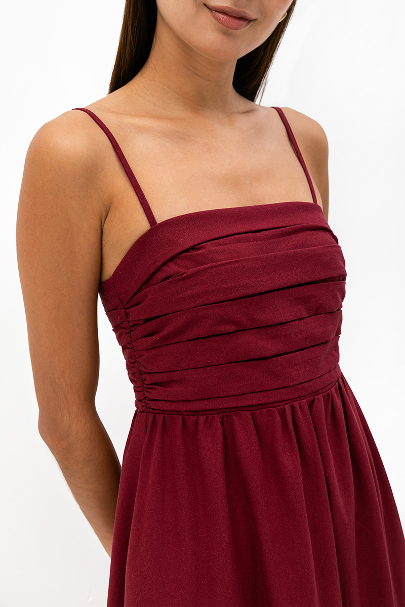 KIEVA PLEATED CHEST CAMISOLE MAXI DRESS