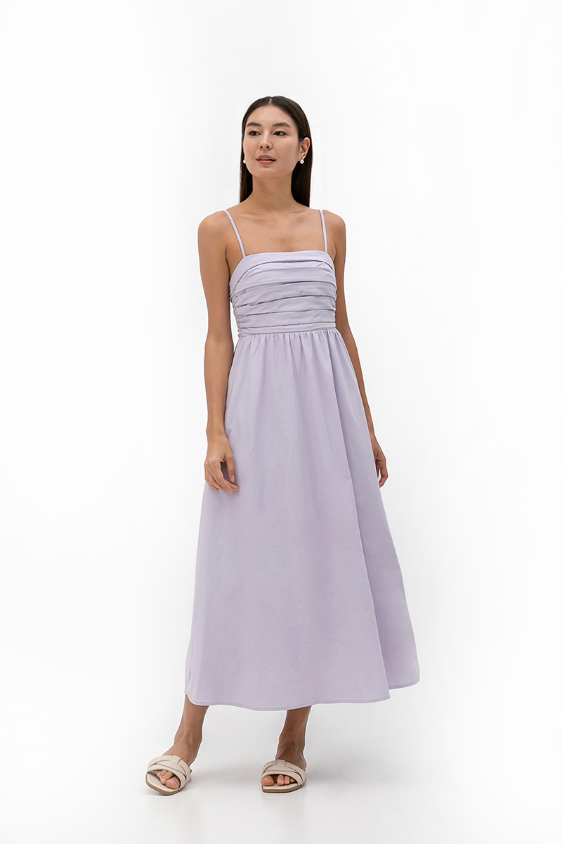 KIEVA PLEATED CHEST CAMISOLE MAXI DRESS