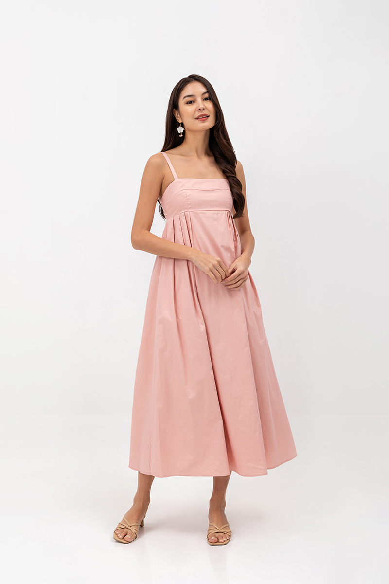 KAMILAH PLEATED CAMISOLE MAXI DRESS