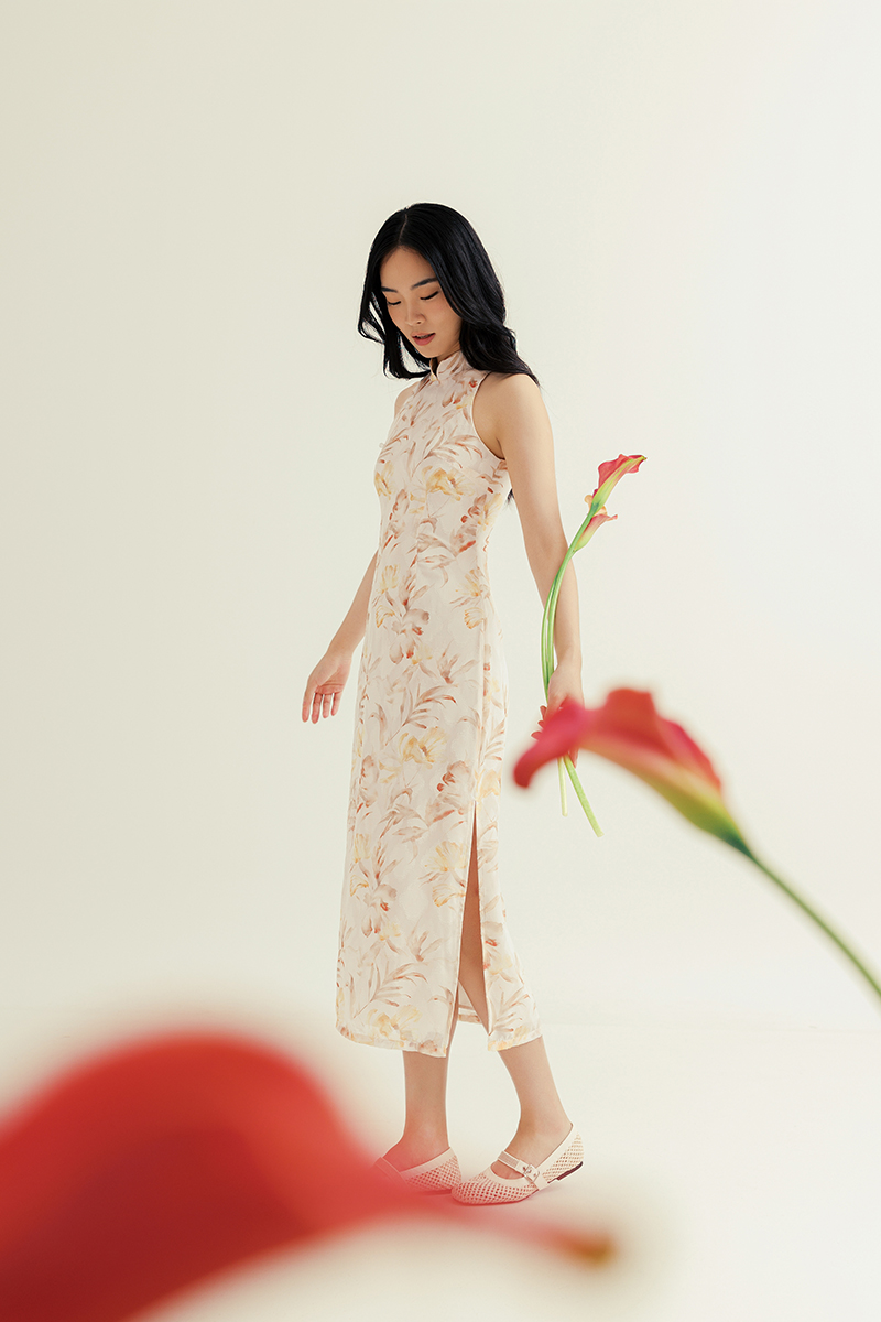 VELDA FLORAL CHEONGSAM DRESS