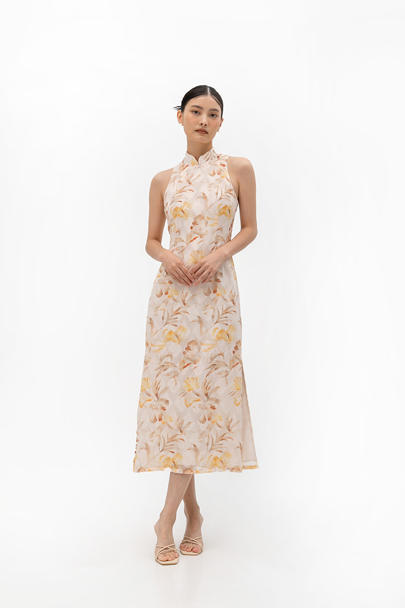 VELDA FLORAL CHEONGSAM DRESS