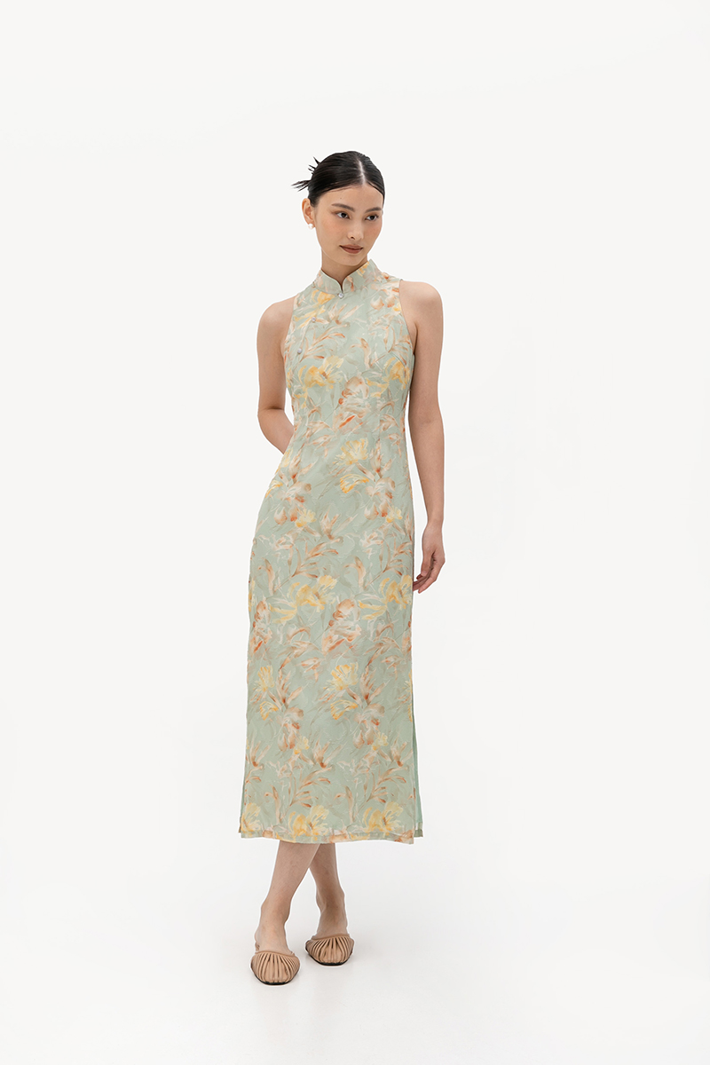 VELDA FLORAL CHEONGSAM DRESS