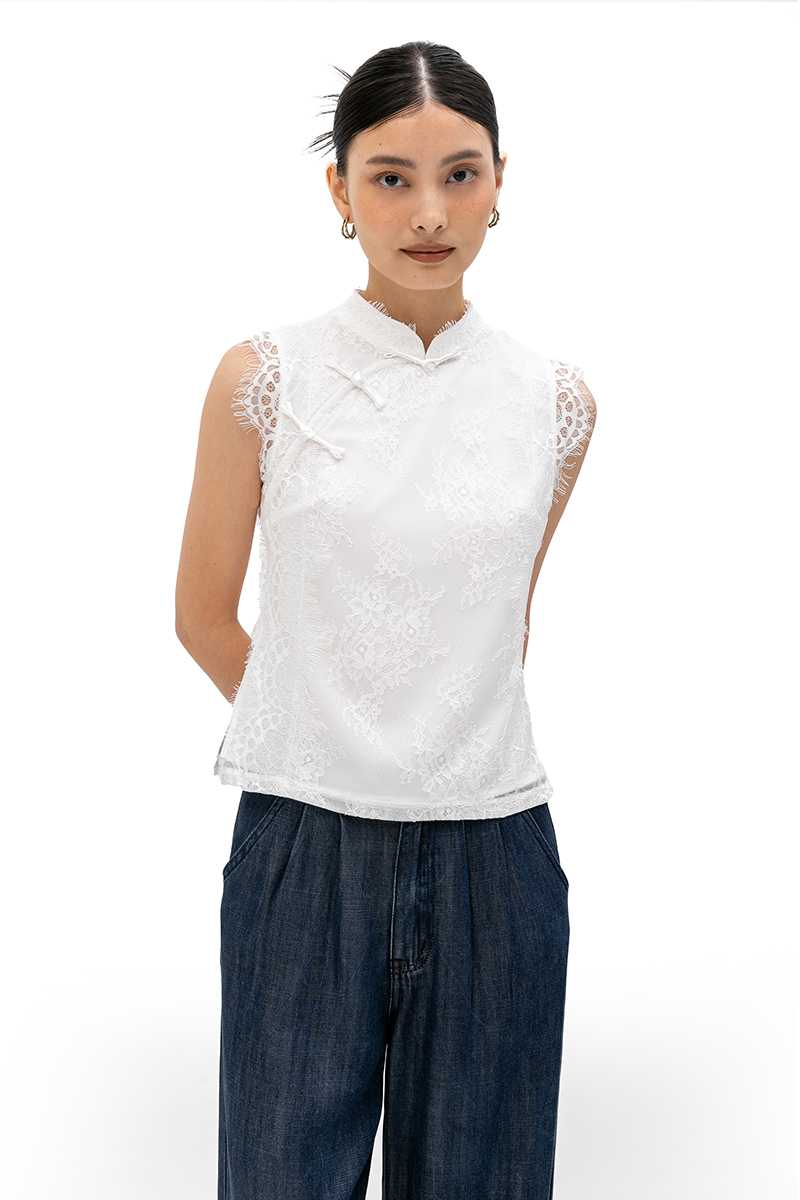 KERINA MESH LACE CHEONGSAM TOP