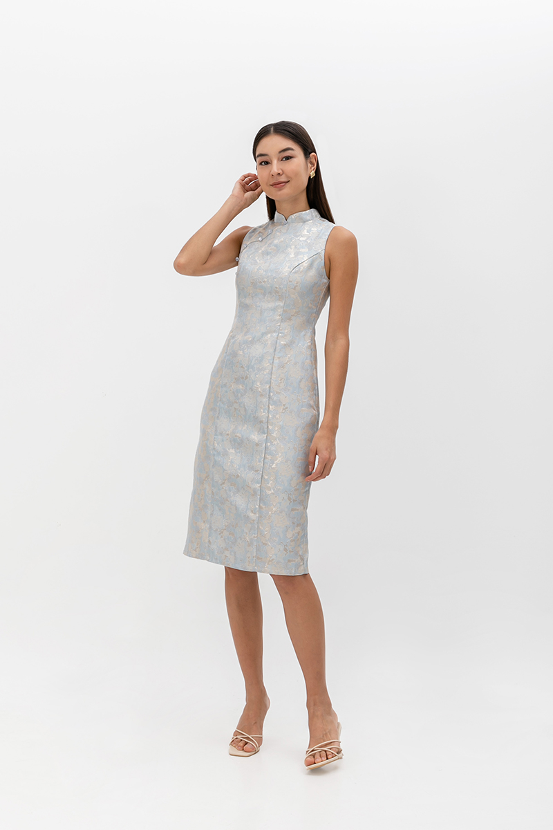 HALCYON ABSTRACT JACQUARD CHEONGSAM