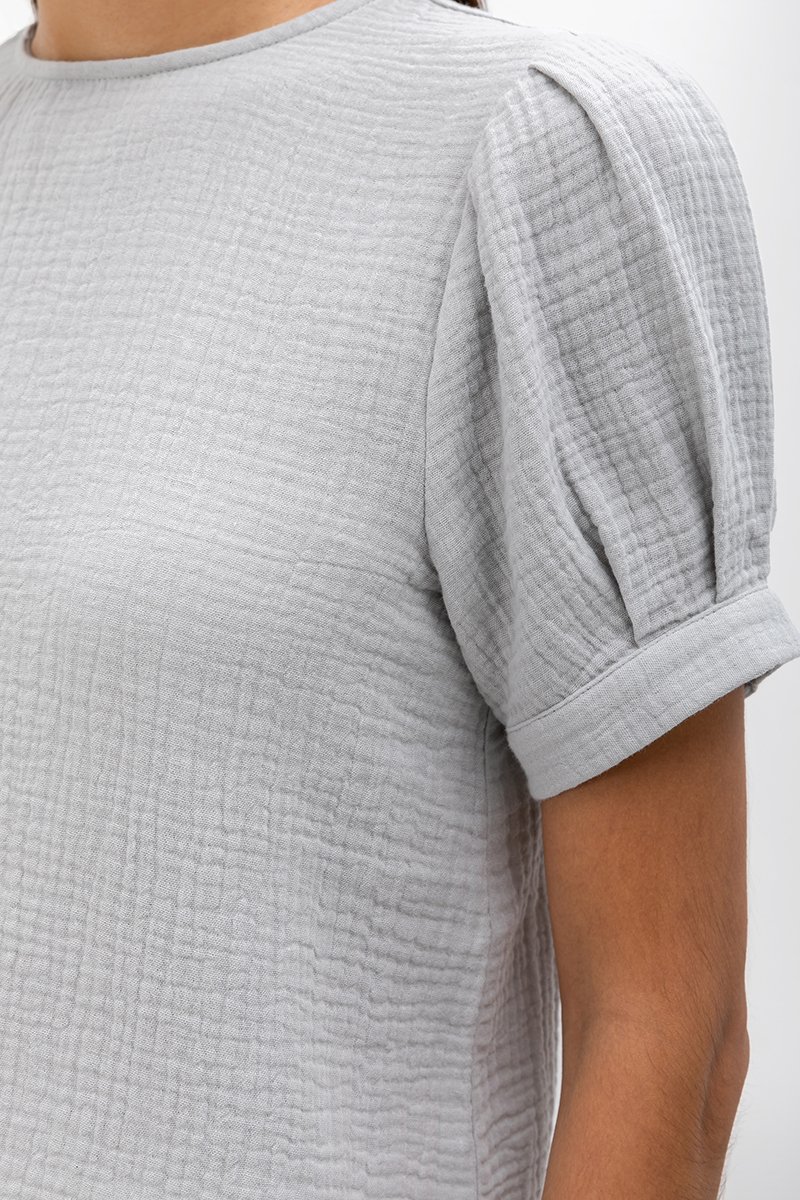 ELISABETTA COTTON PUFF SLEEVE TOP