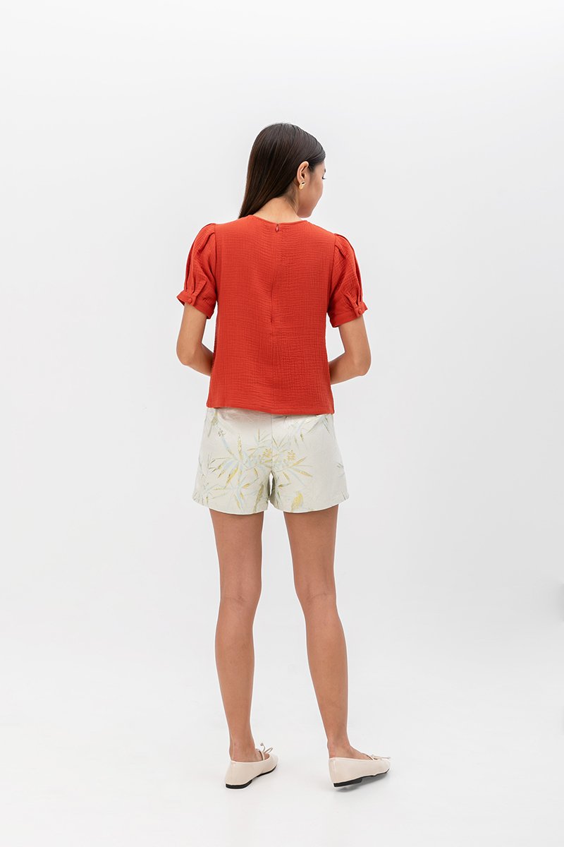 ELISABETTA COTTON PUFF SLEEVE TOP